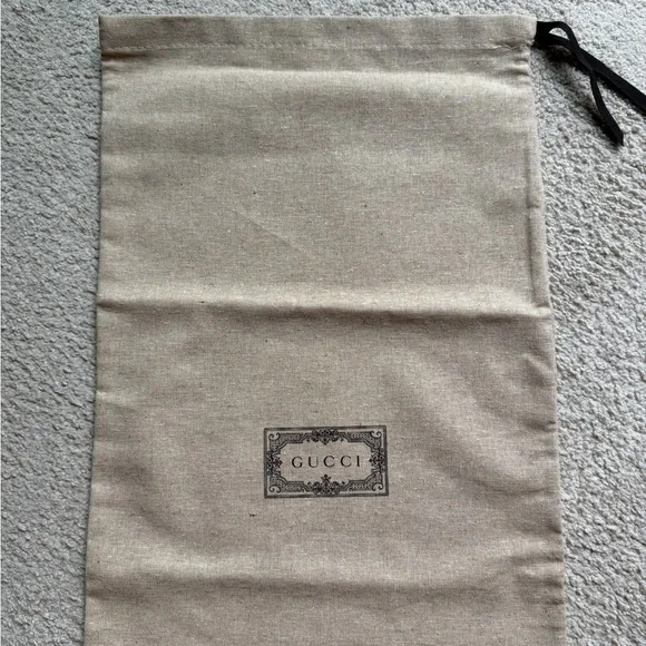 2 Gucci Storage Drawstring Dust Bag Light Brown Beige Sand Authentic 12”X 16.5”